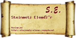 Steinmetz Elemér névjegykártya