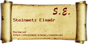 Steinmetz Elemér névjegykártya